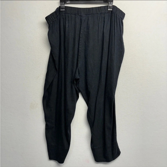 J Jill Wide Leg Crop Linen Blend Pants Pull On Gray 3x - Picture 2 of 7